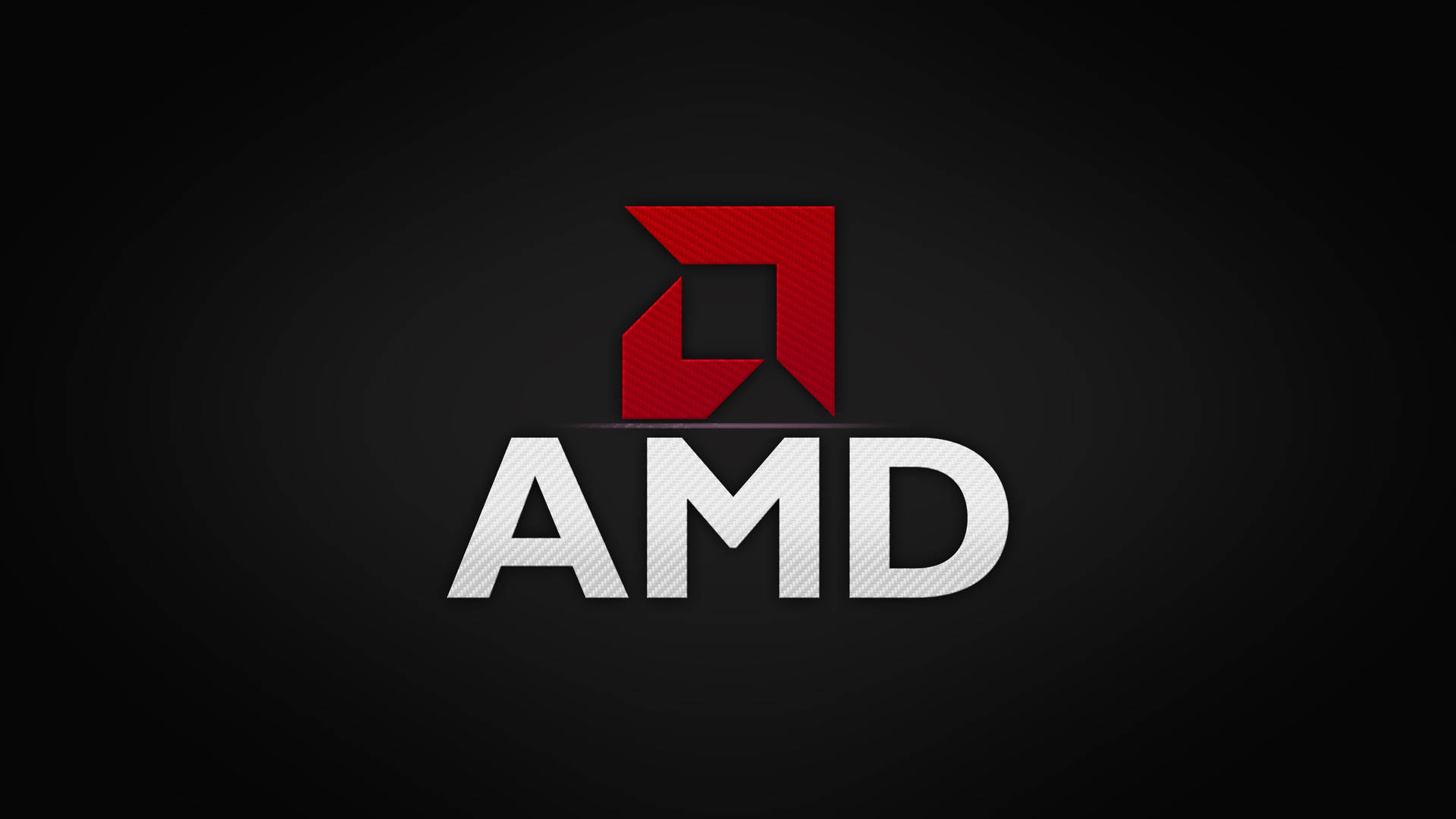 深色背景上的AMD標誌，帶有紅色和銀色文字 — Amd 壁紙