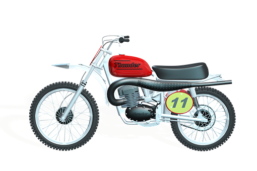 紅色復古越野摩托車11號 壁紙