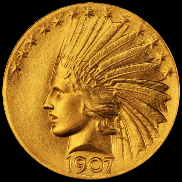 1907 年印第安頭金幣 壁紙