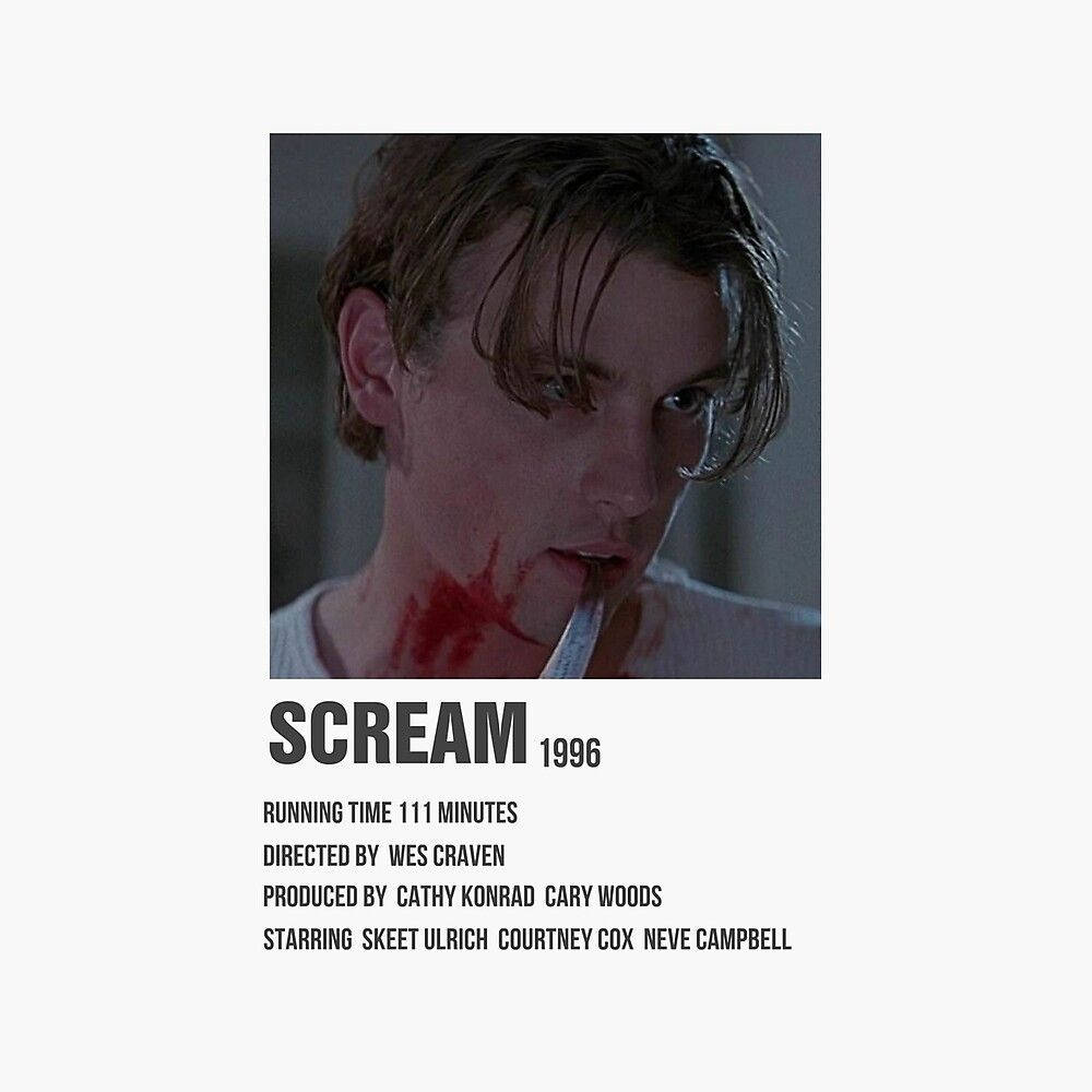 Billy Loomis 桌布 壁紙 — 1996年恐怖電影《驚聲尖叫》中，一名年輕男子頸部流血、口中含刀的特寫。