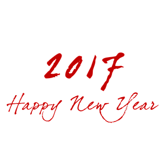 2017 新年快樂紅色文字黑色背景 壁紙