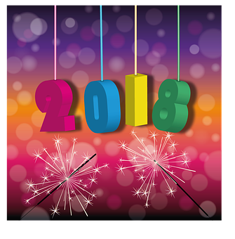 2018新年慶祝煙火棒 壁紙