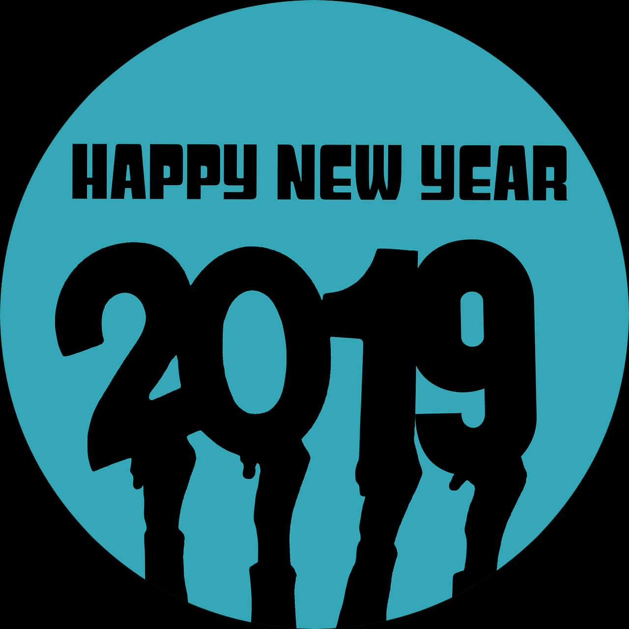 2019年新年慶祝剪影 壁紙