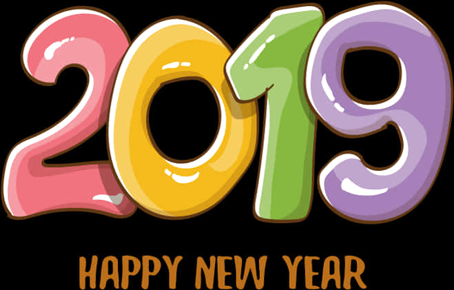 繽紛2019新年快樂插畫 壁紙