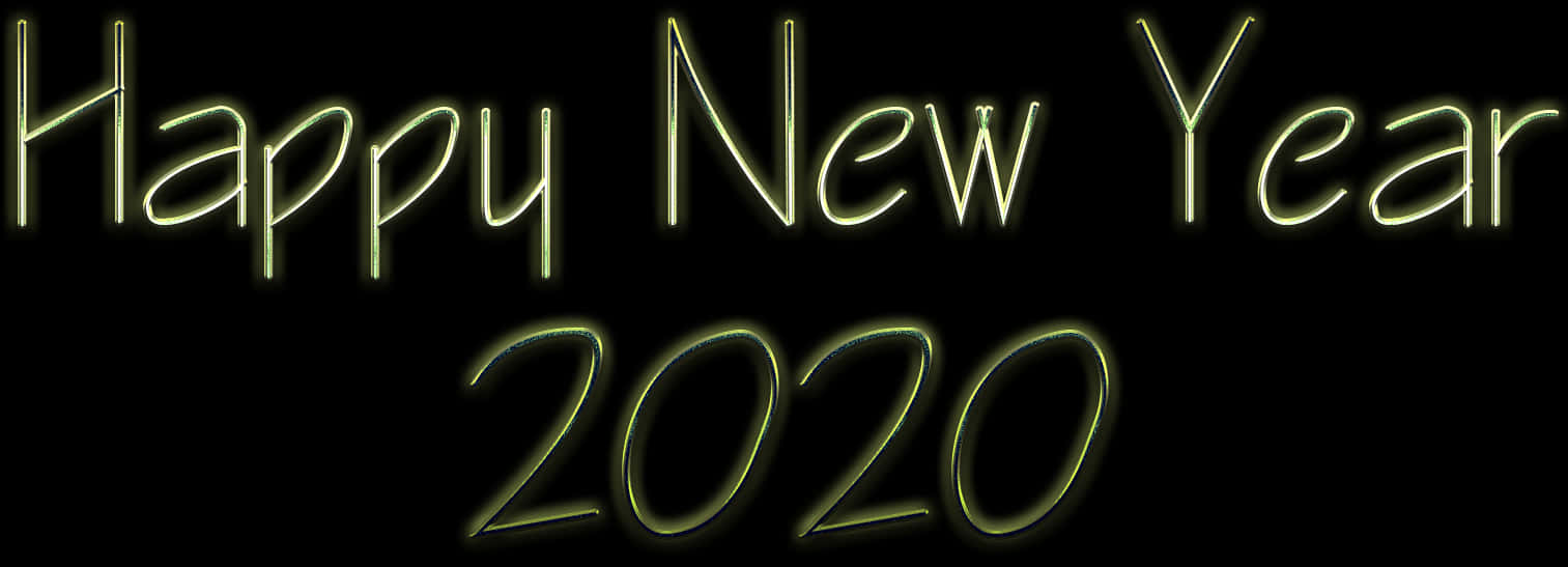 2020新年快樂發光文字 壁紙