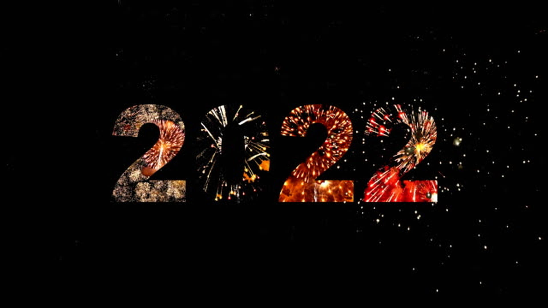 New 桌布 壁紙 — 2022年由色彩繽紛的煙火在繁星點點的夜空下綻放形成。