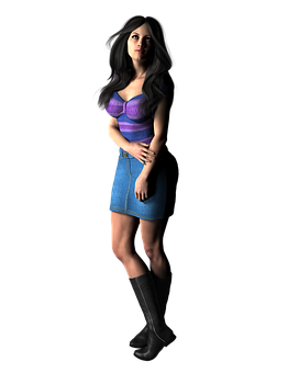 時尚3D渲染女性 壁紙