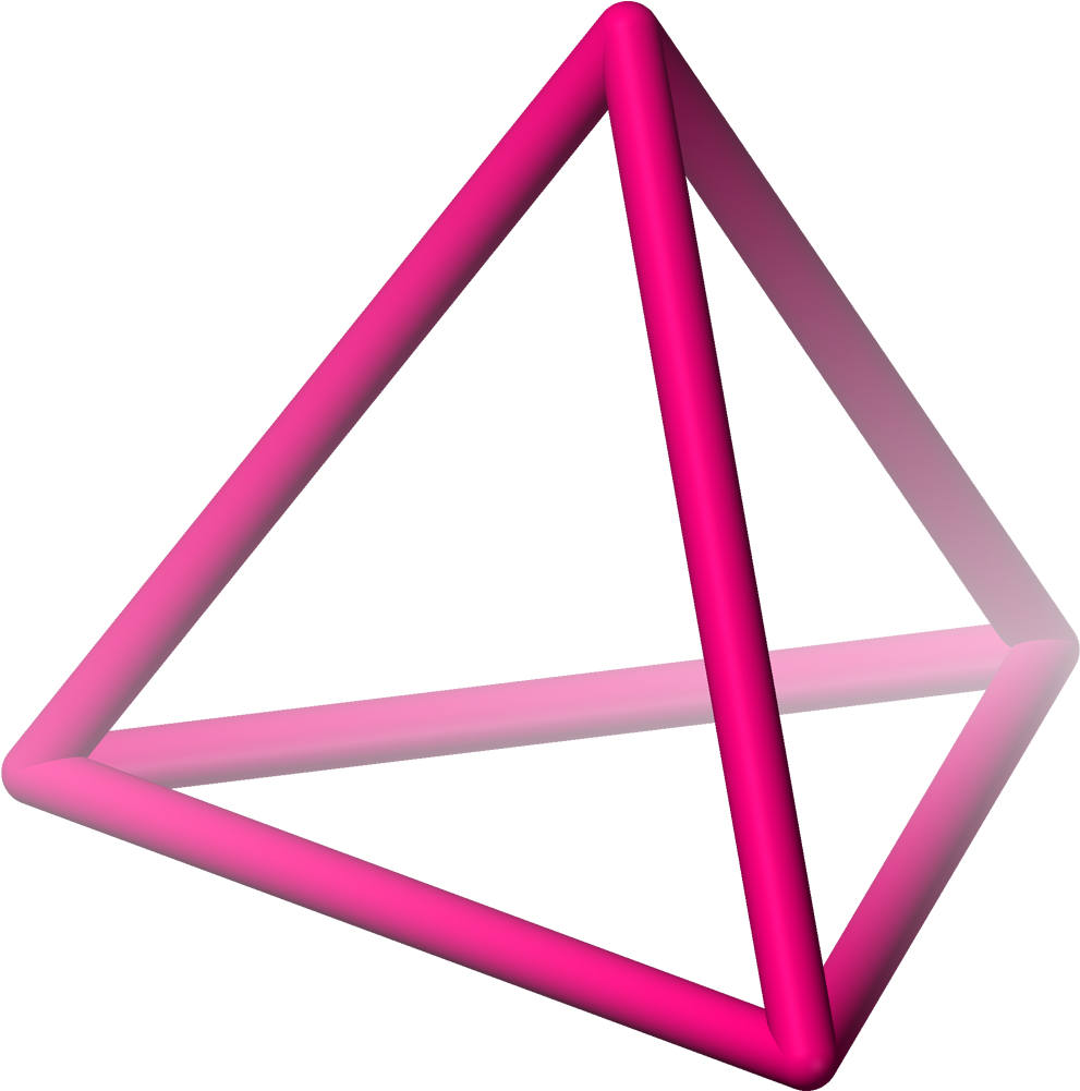 粉色四面體框架3D渲染 壁紙