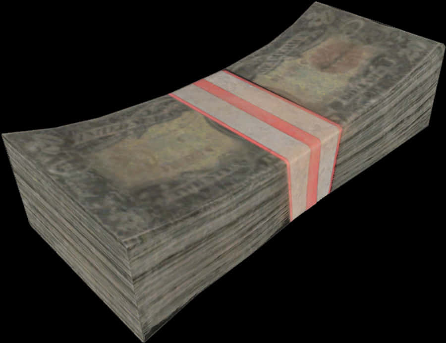 現金堆疊3D渲染 壁紙
