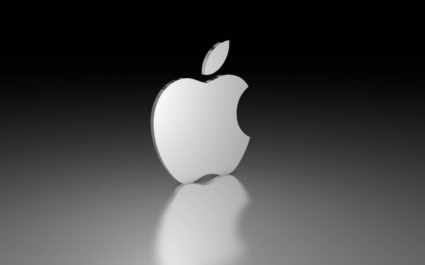 3D Apple iPhone標誌倒影 — 3D 壁紙