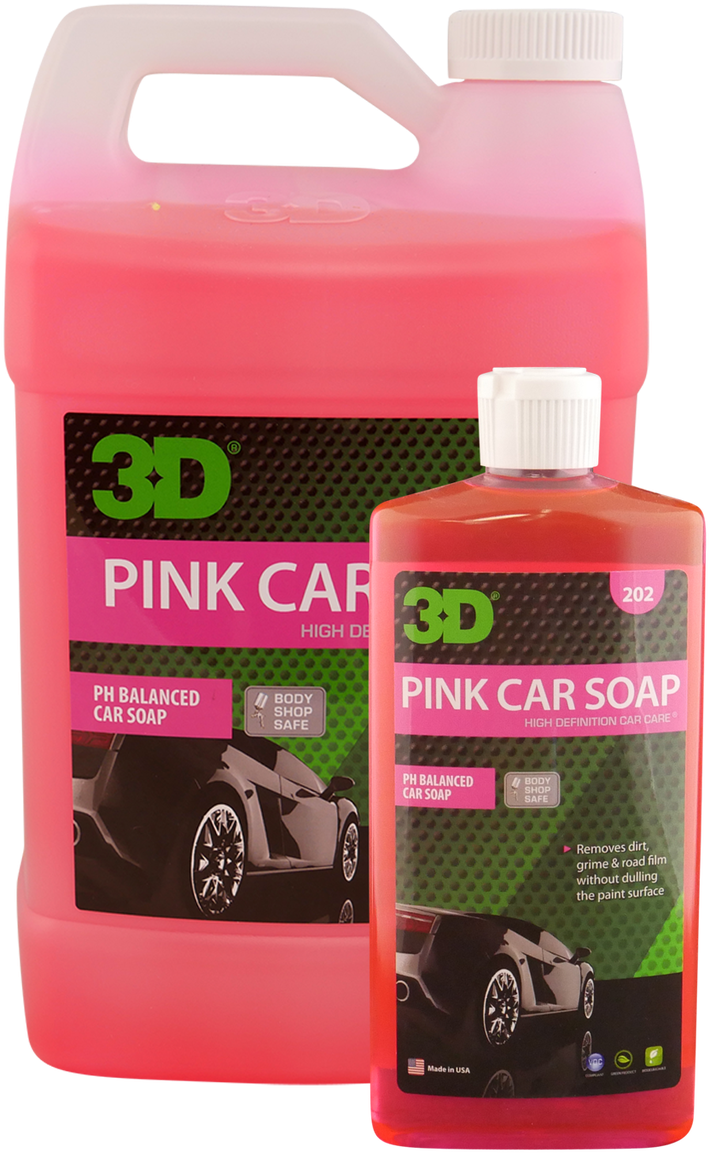 3D粉紅汽車皂類產品 壁紙