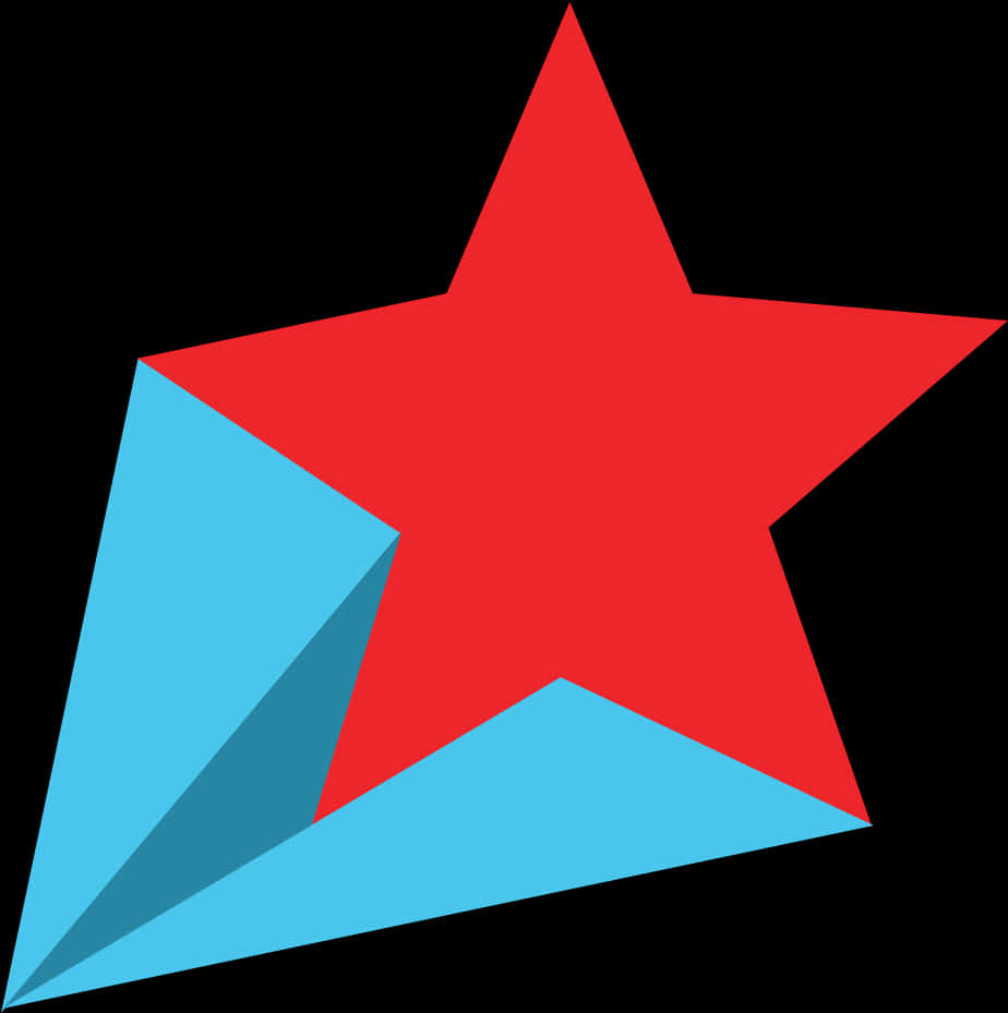紅藍3D星形插圖 壁紙