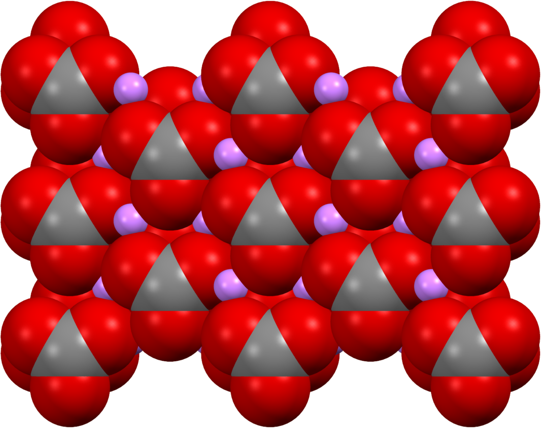3D分子結構，帶有紅色球體和灰色三角形，以及紫色原子 — 3D 壁紙
