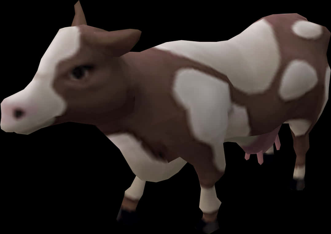 棕色與白色乳牛3D模型 壁紙
