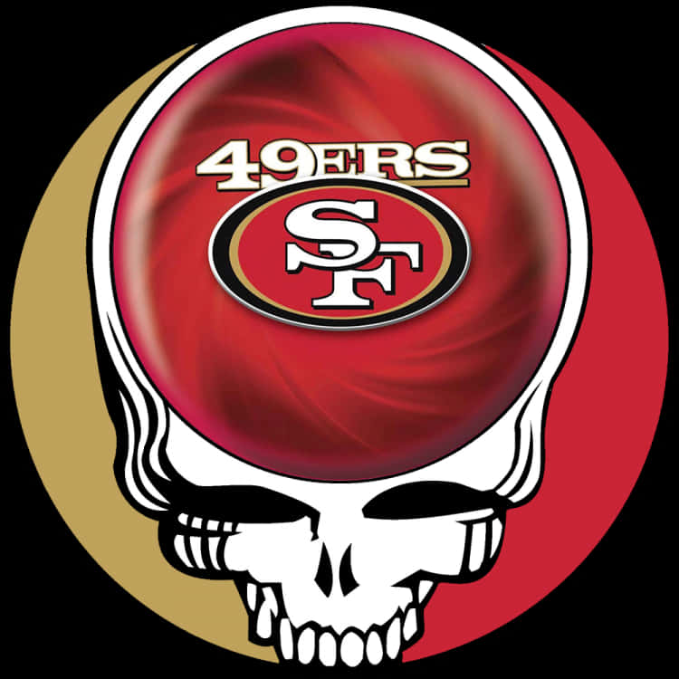 49ers 骷髏標誌混搭圖案 壁紙