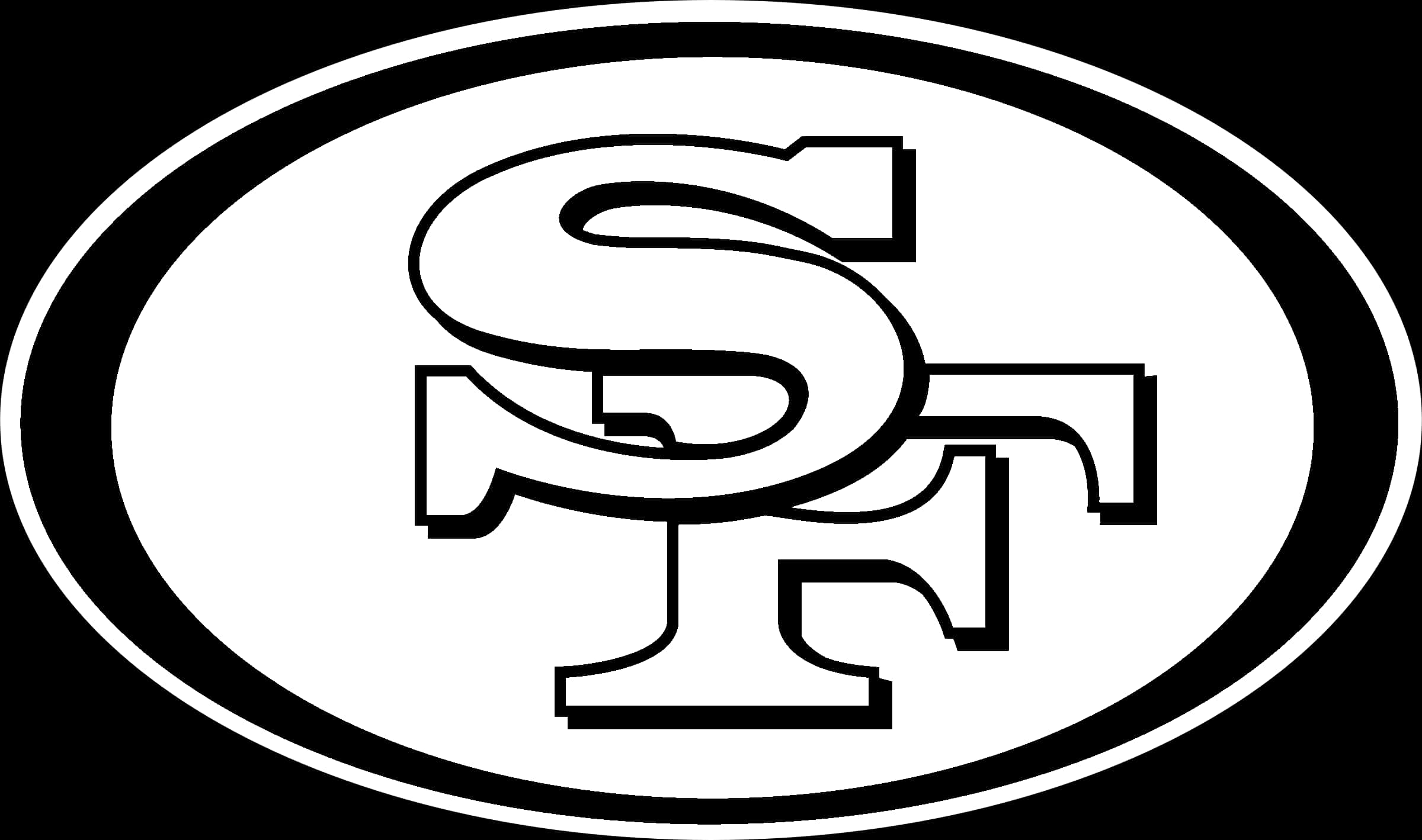 49ers 球隊標誌 黑白版 壁紙