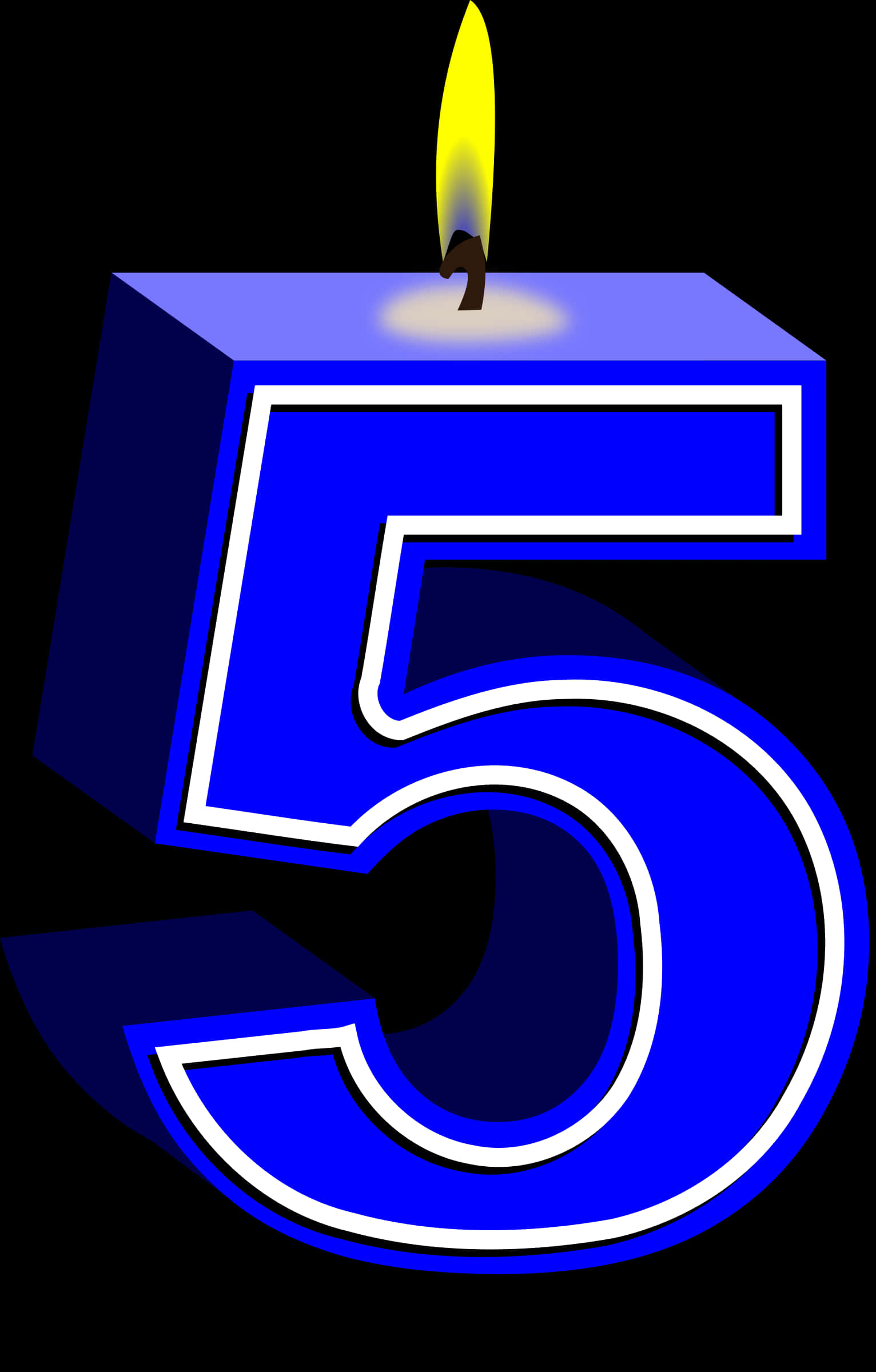 藍色數字5生日蠟燭 壁紙