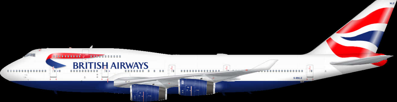 英國航空波音747側面視角 壁紙