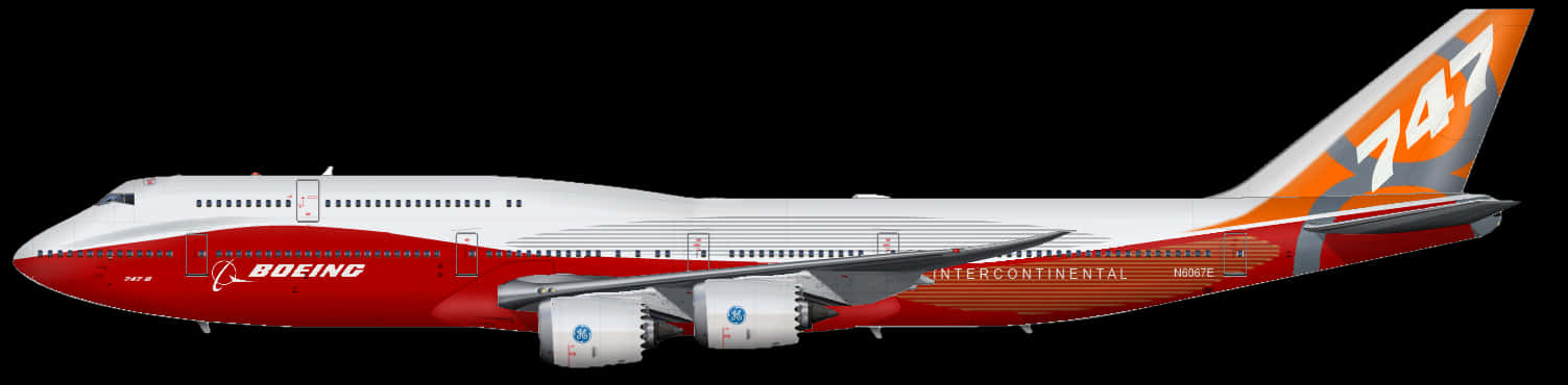 波音747洲際客機側面視角 壁紙