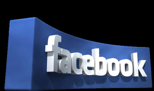 藍色背景的3D渲染Facebook標誌 — 3D 壁紙