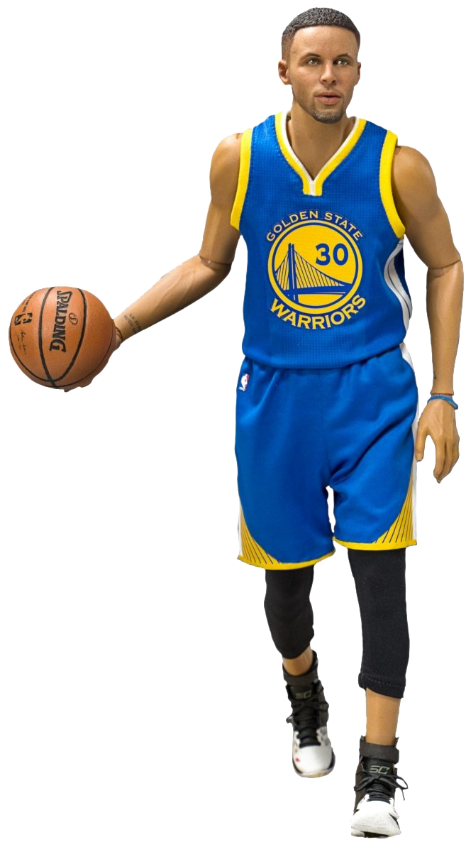 身穿金州勇士隊球衣的籃球運動員手持籃球。 — NBA 壁紙
