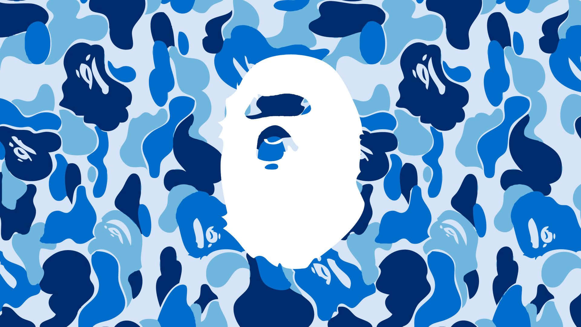 A Bathing Ape 藍色迷彩桌布 壁紙