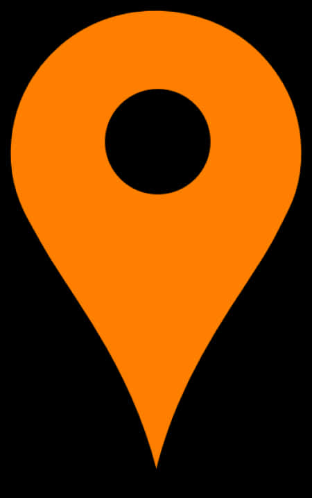 黑色背景上的橙色地圖圖釘圖示 — Google 壁紙