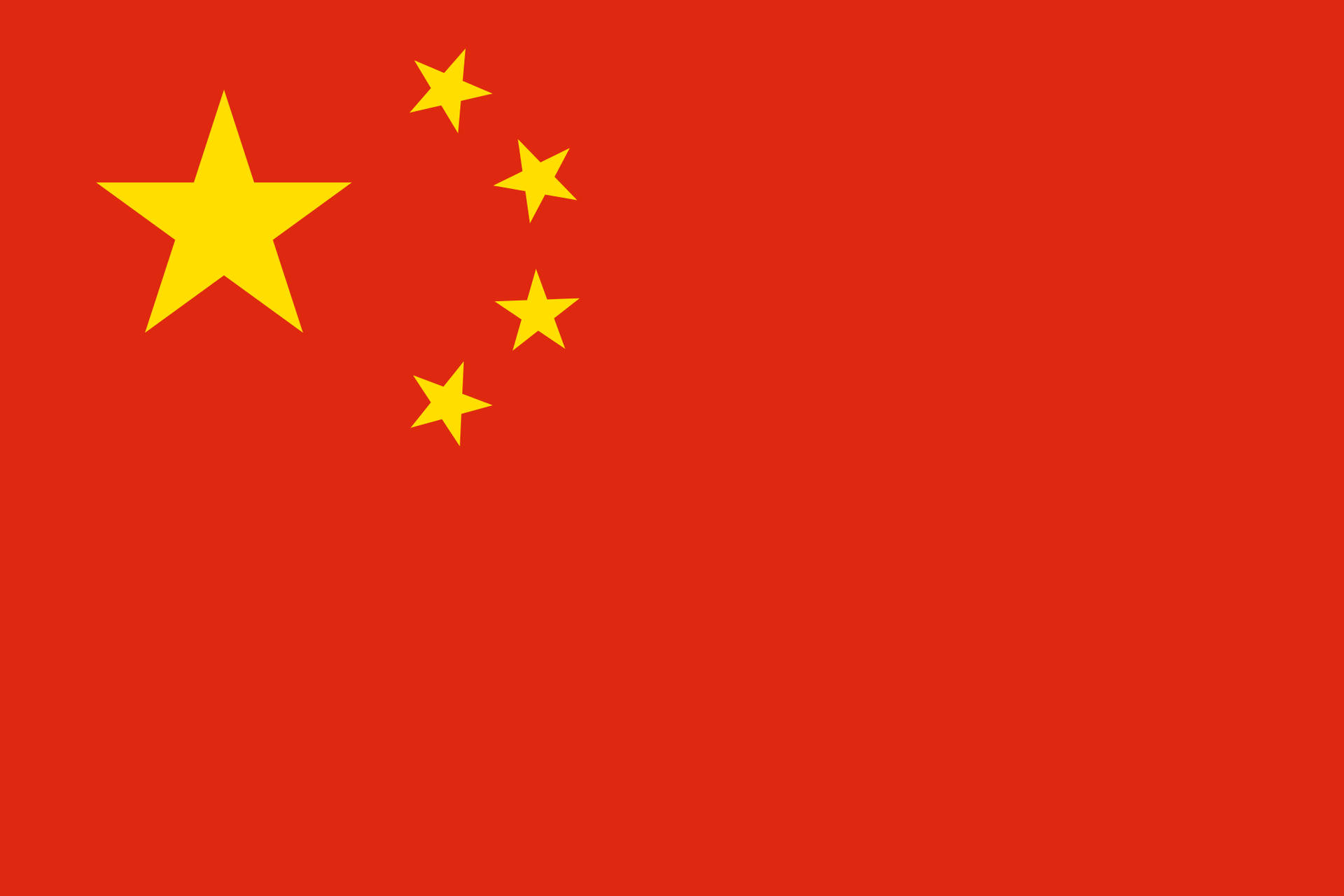 紅色背景和黃色星星的中國國旗 — 中國國旗 壁紙