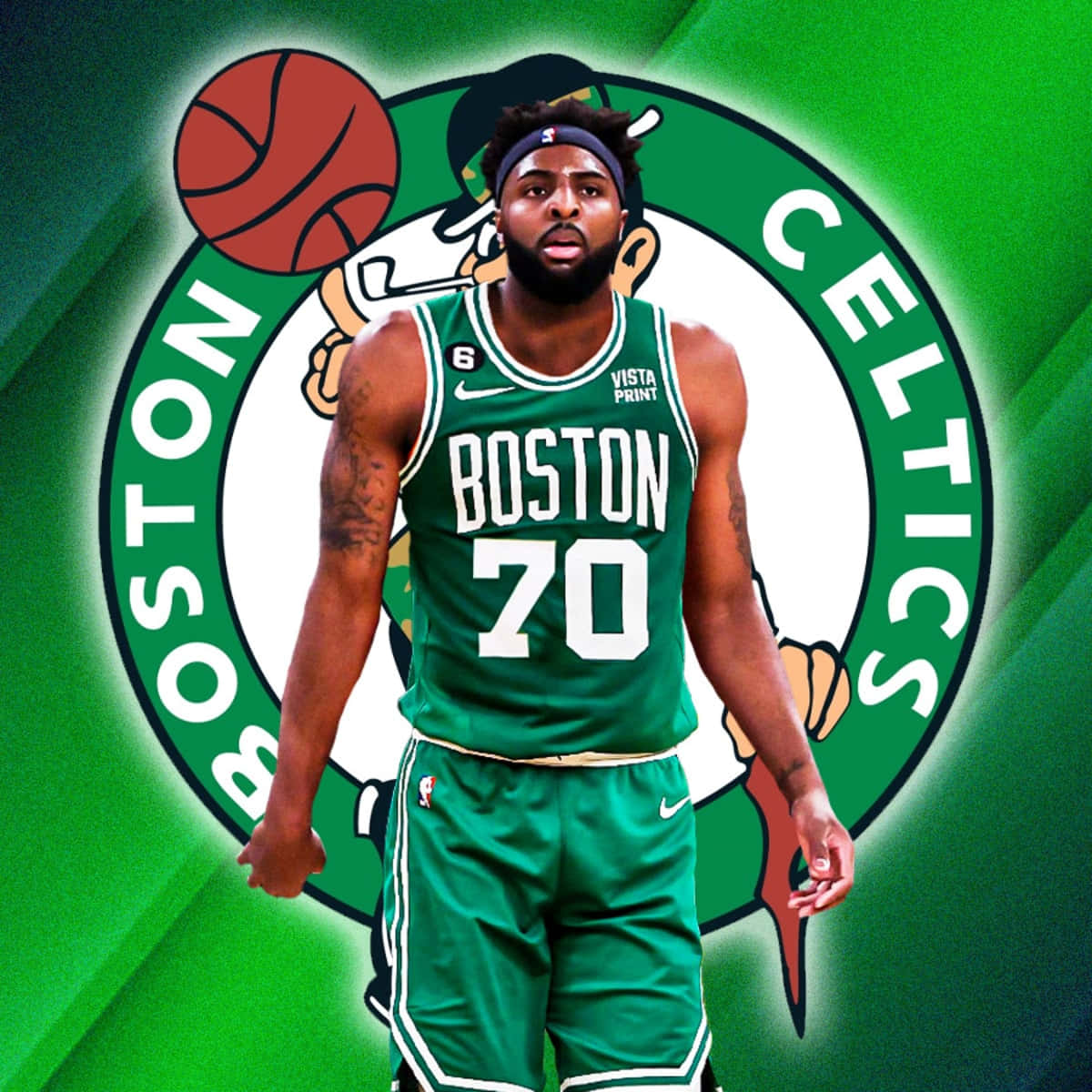波士頓塞爾提克籃球運動員身穿綠色球衣，號碼70。 — NBA 壁紙