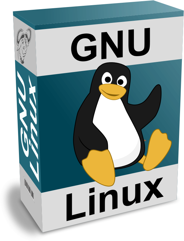 一個Linux軟體盒，上面有一隻揮手的卡通企鵝吉祥物。 — Linux 壁紙