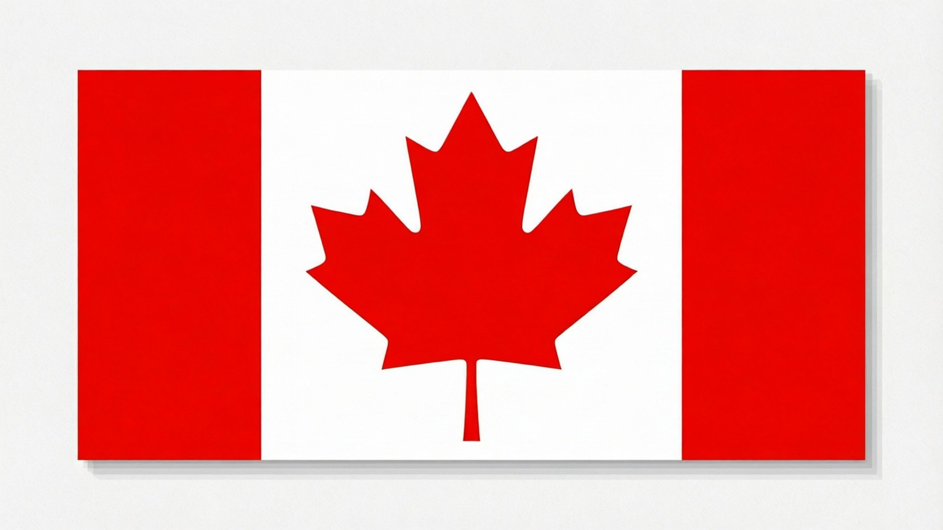 Canada Flag 桌布 壁紙 — 加拿大國旗的清晰數位渲染，白色背景中央有醒目的紅色楓葉，兩側為紅色垂直條紋。