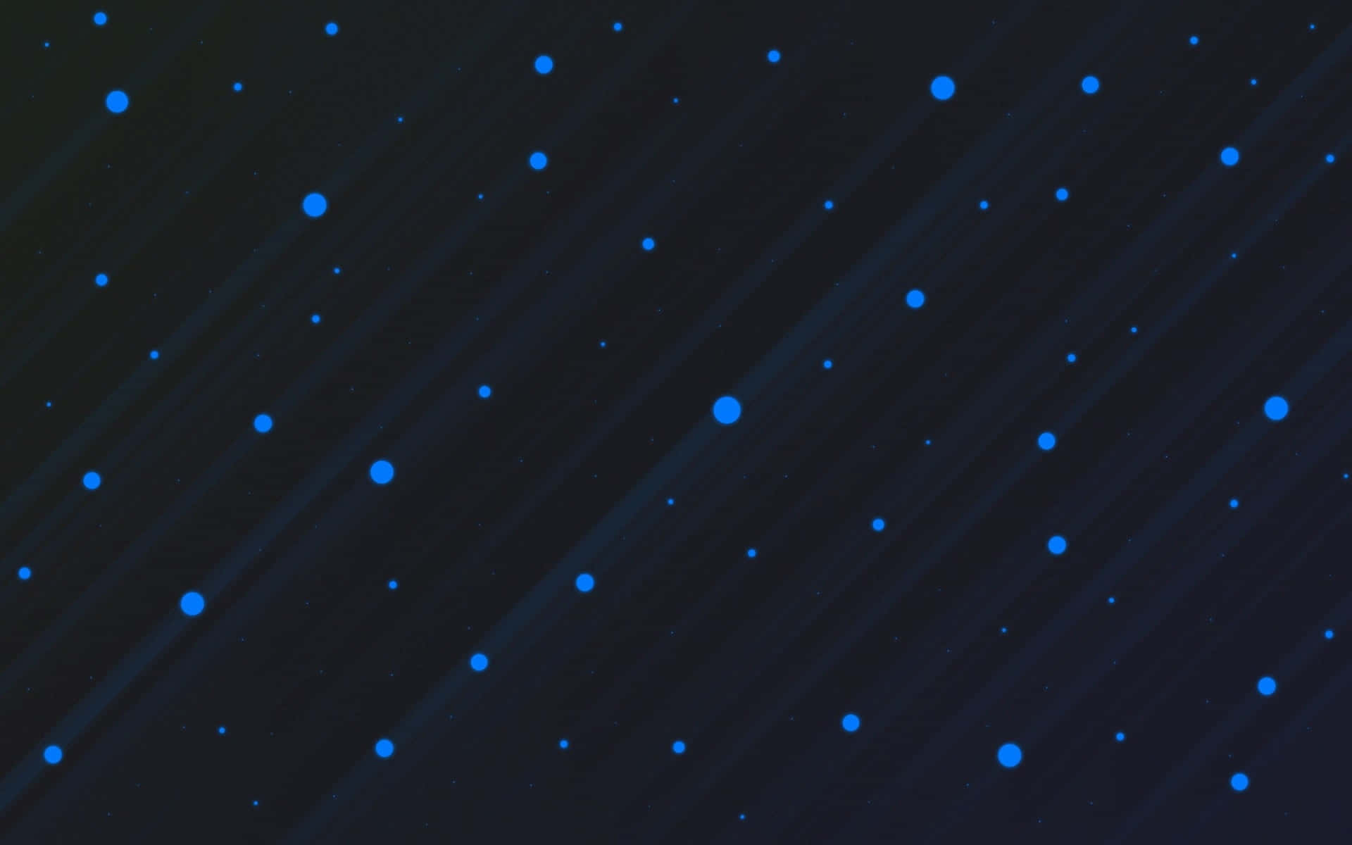  壁紙 — 數位夜空，黑暗的場地上散佈著發光的藍色星星，並帶有對角線光條。
