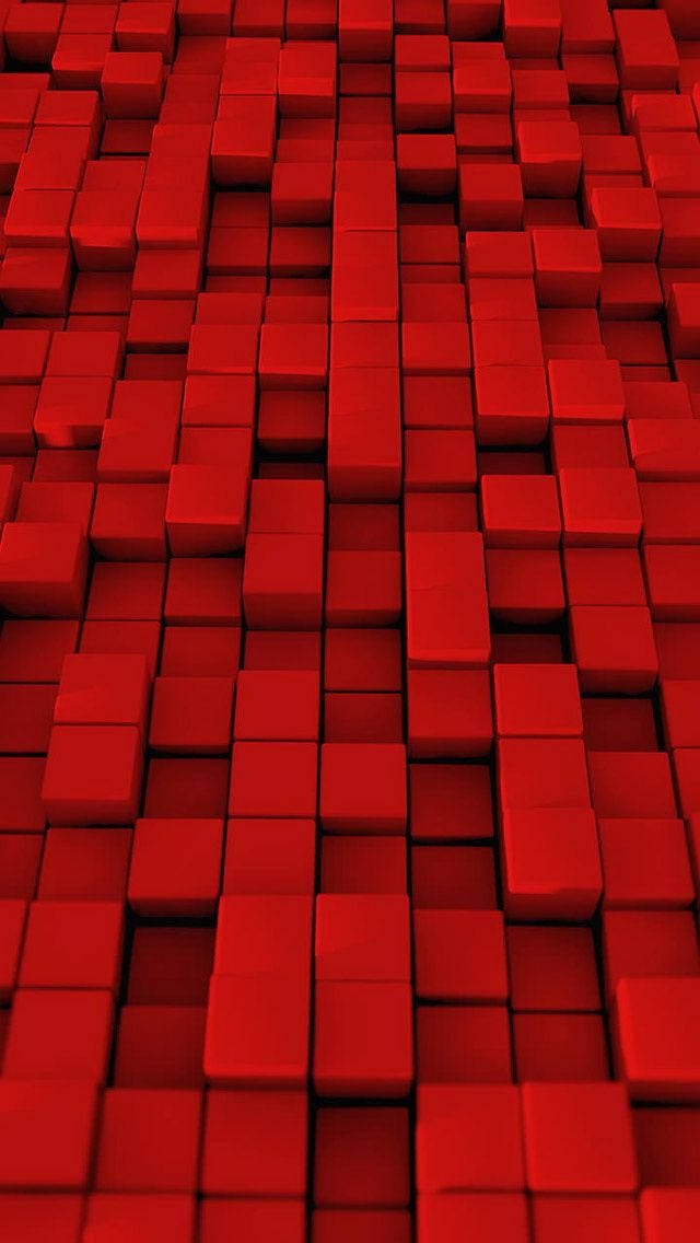 紅色立方體在流暢的3D排列中的抽象圖案。 — 3D 壁紙
