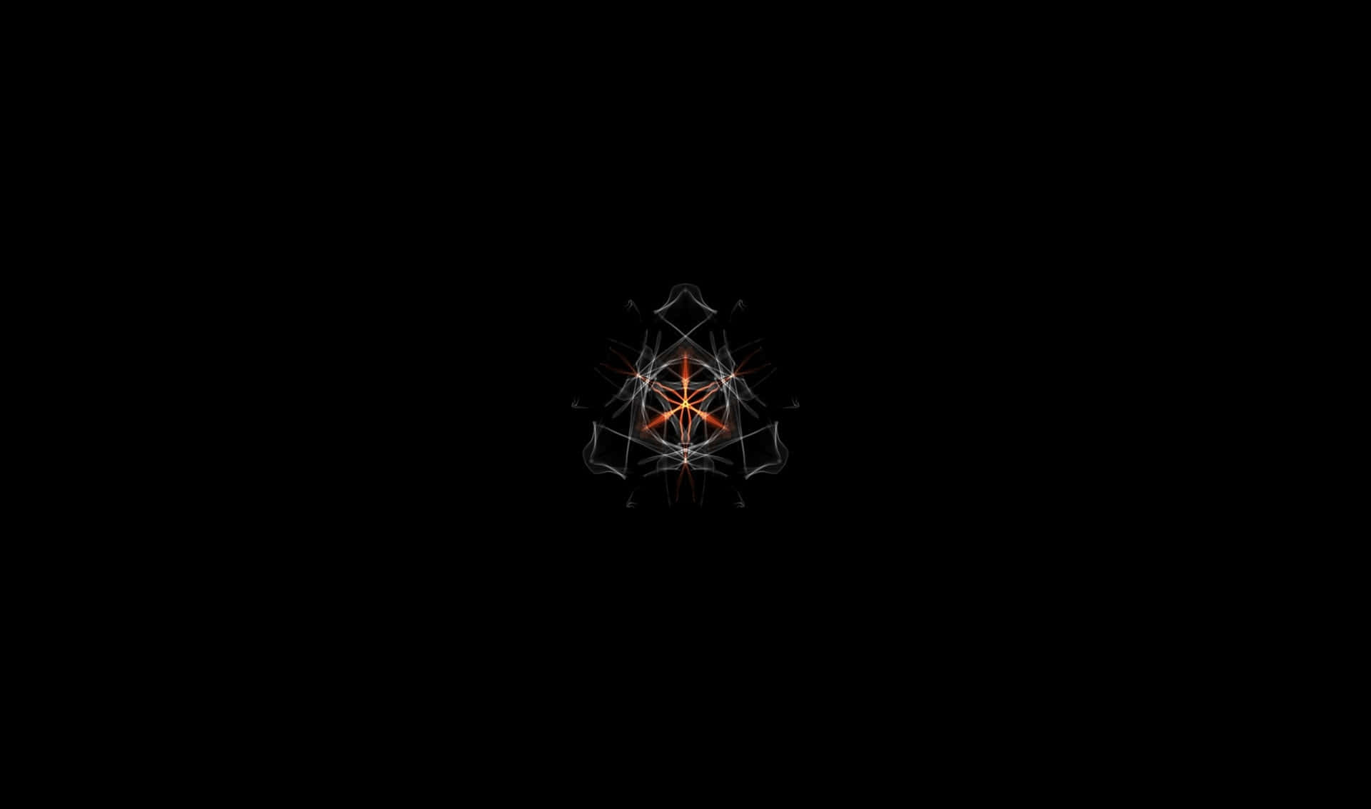 黑色背景上發光的分形星爆圖案 — Amoled 壁紙
