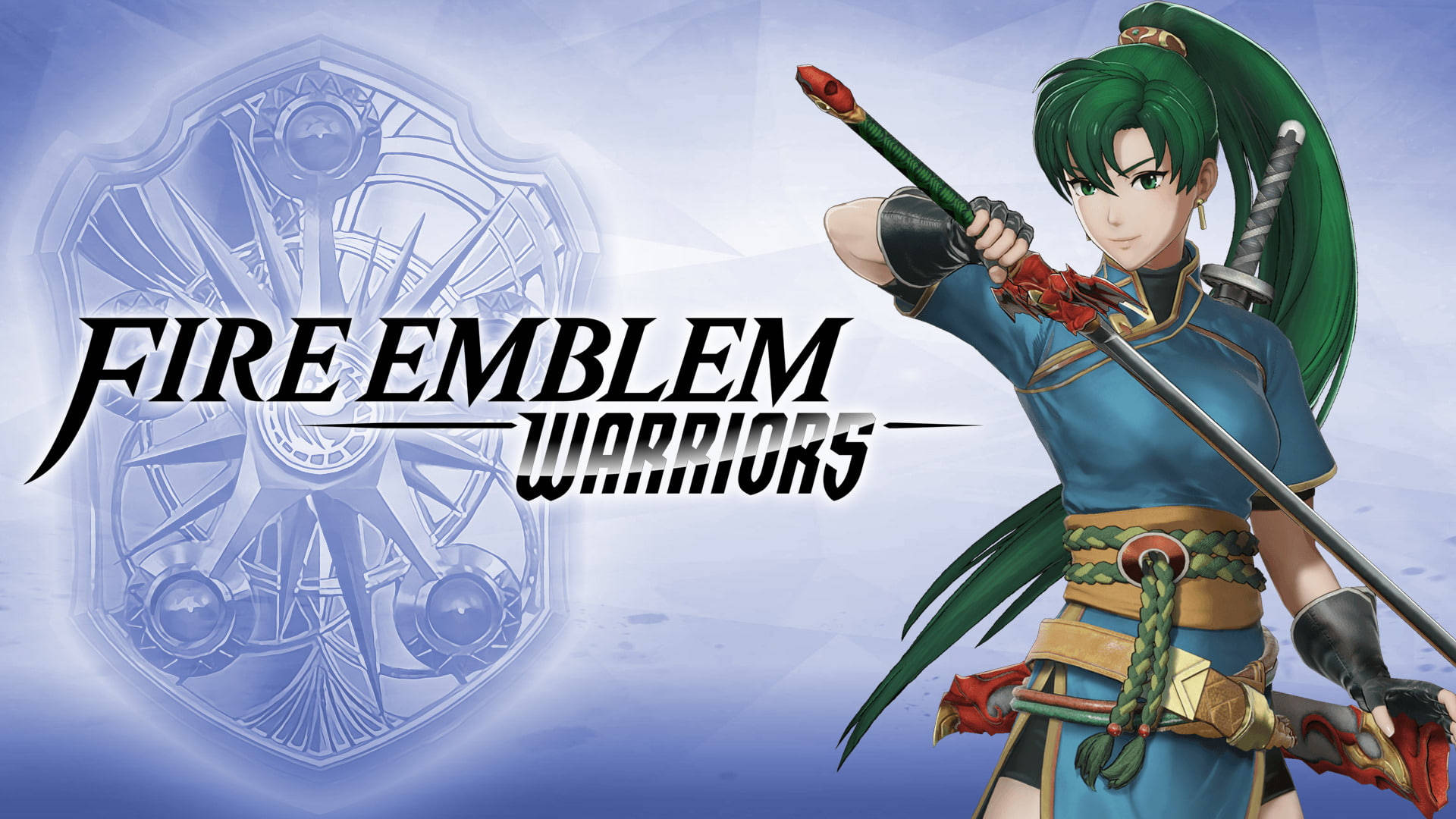 動漫戰士，綠髮藍甲，手持劍。 — Fire Emblem Warriors 壁紙