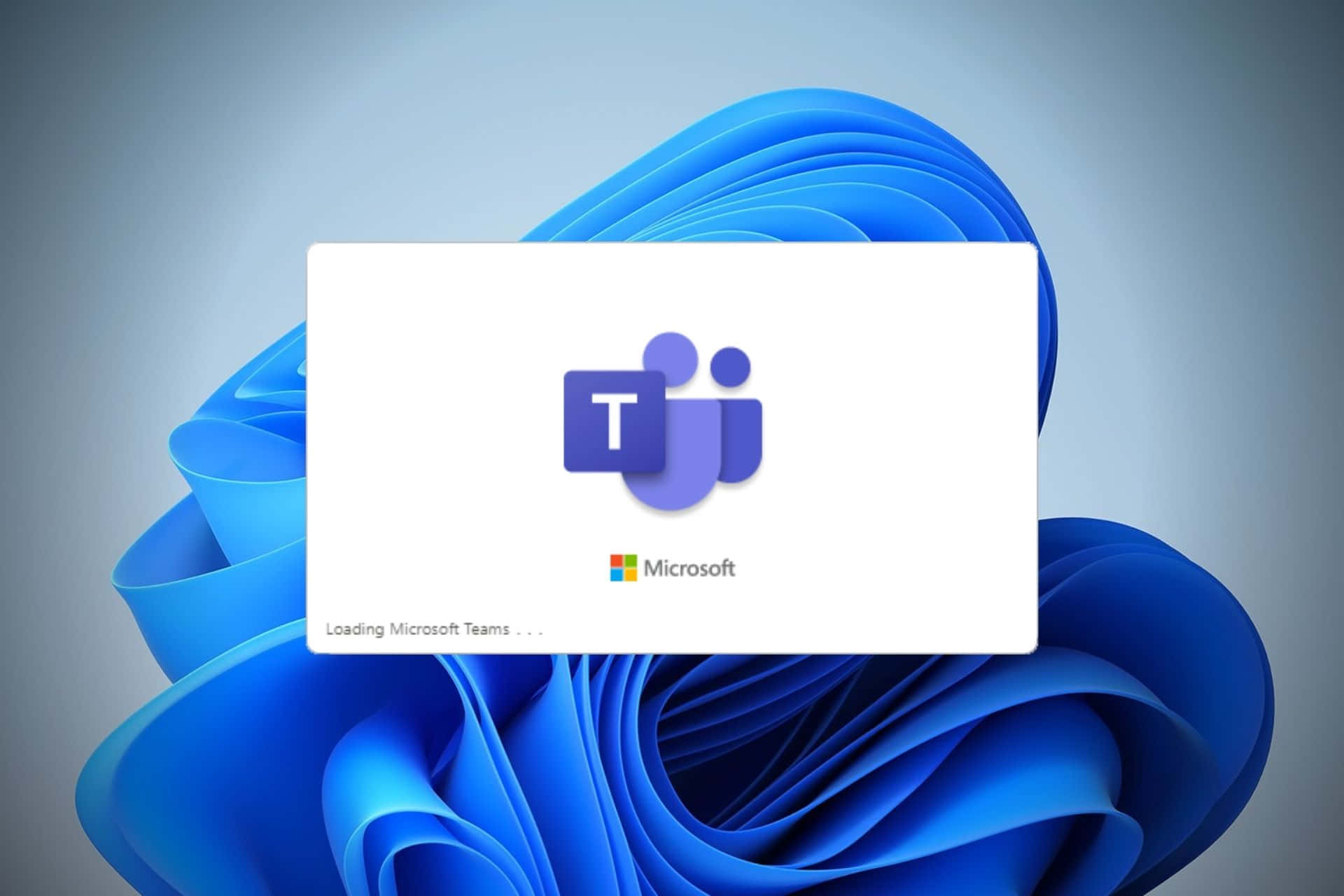 Microsoft Teams 載入畫面，帶有藍色抽象背景 — Microsoft Teams 壁紙