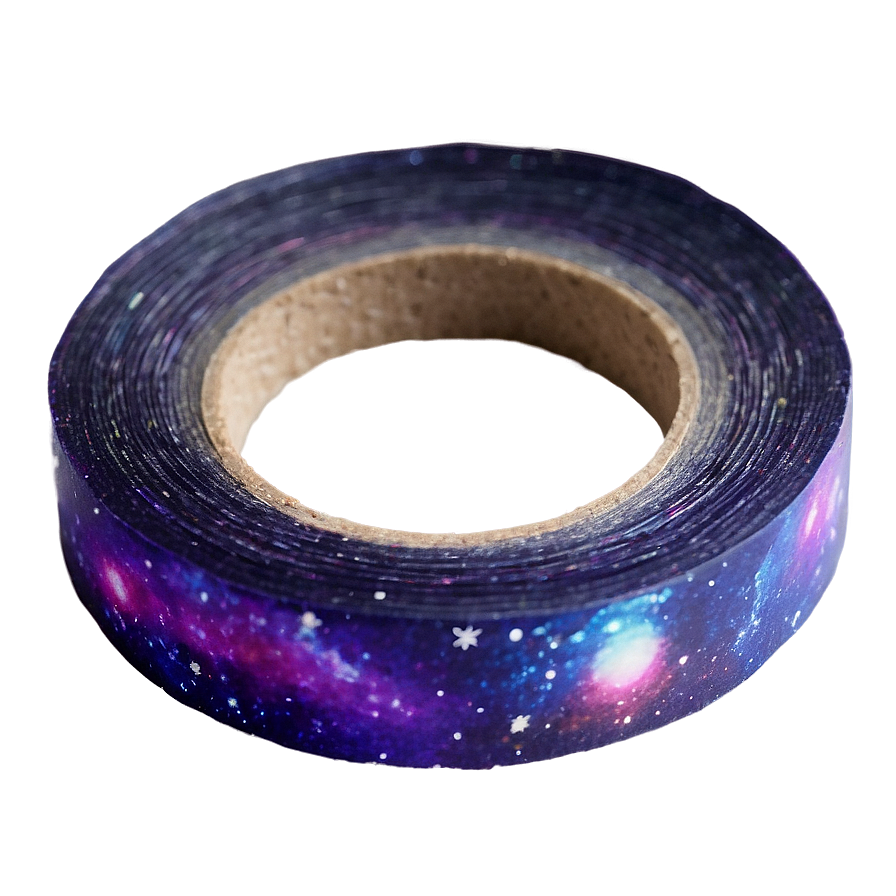 一卷以銀河為主題的和紙膠帶，在紫色表面上帶有星星和星雲。 — Galaxy S10 壁紙