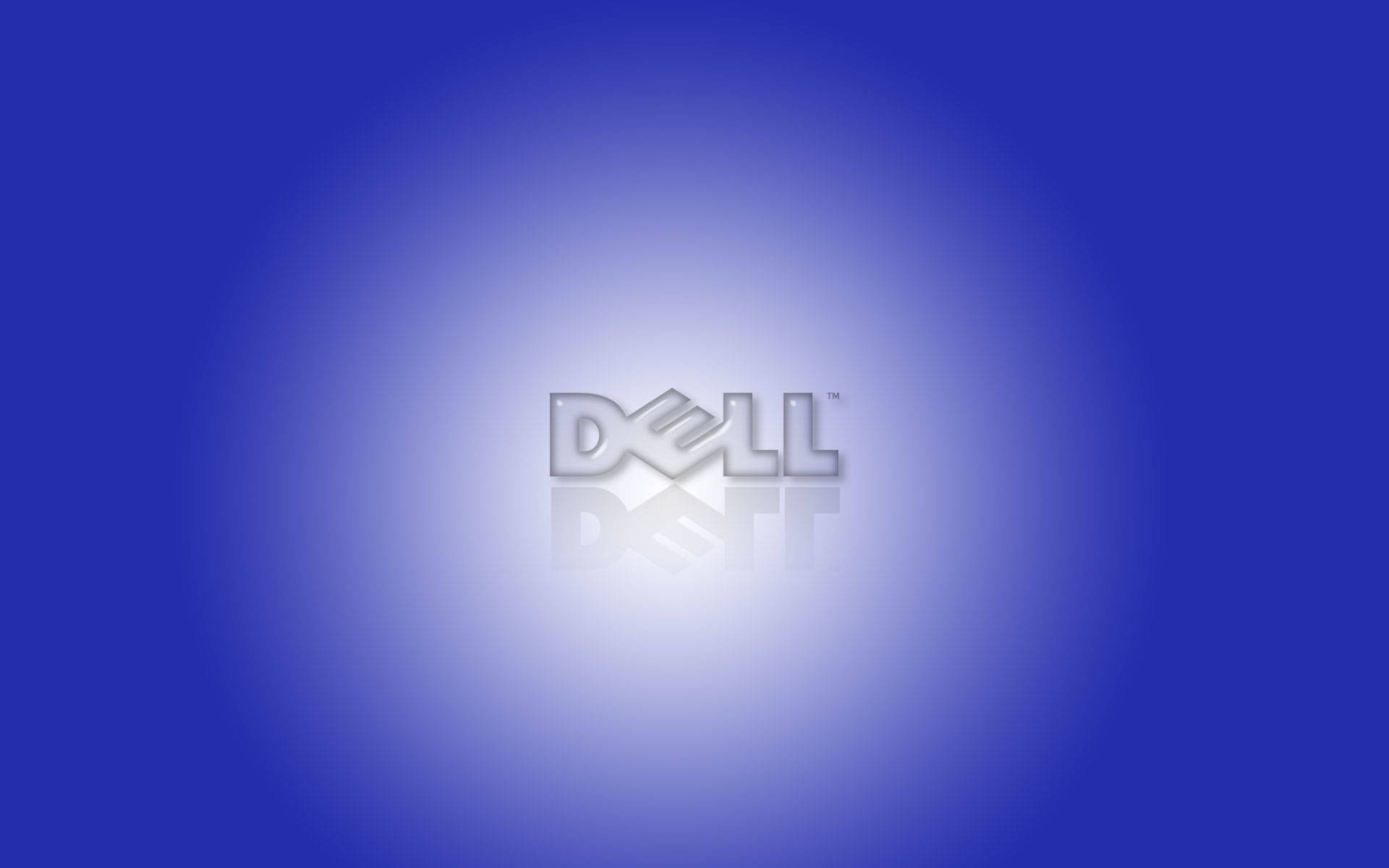 Dell標誌在藍色漸變背景上的倒影 — Dell 壁紙