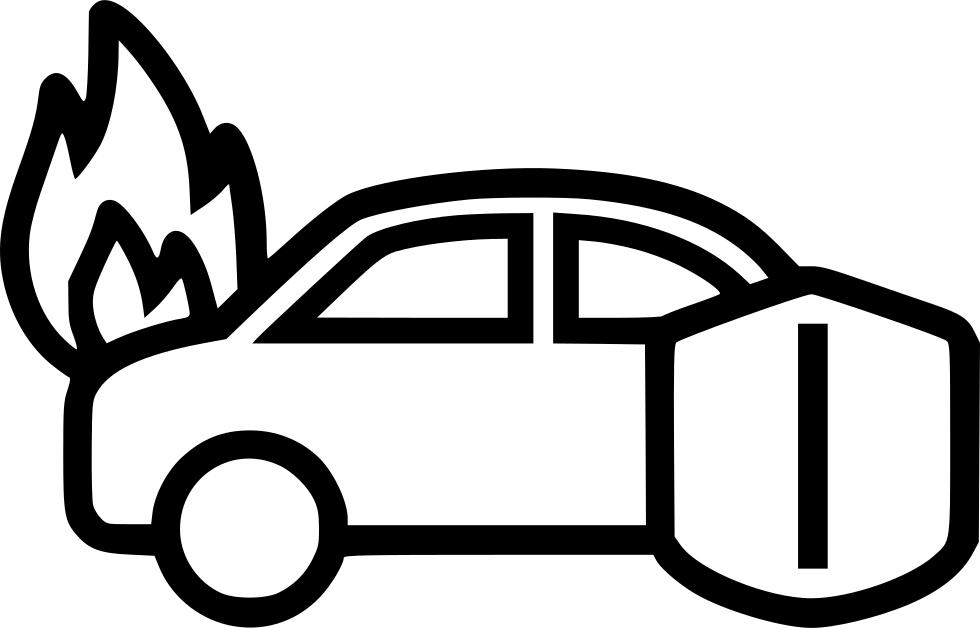 黑色線條藝術風格的車尾噴出火焰的汽車。 — 消防車 壁紙