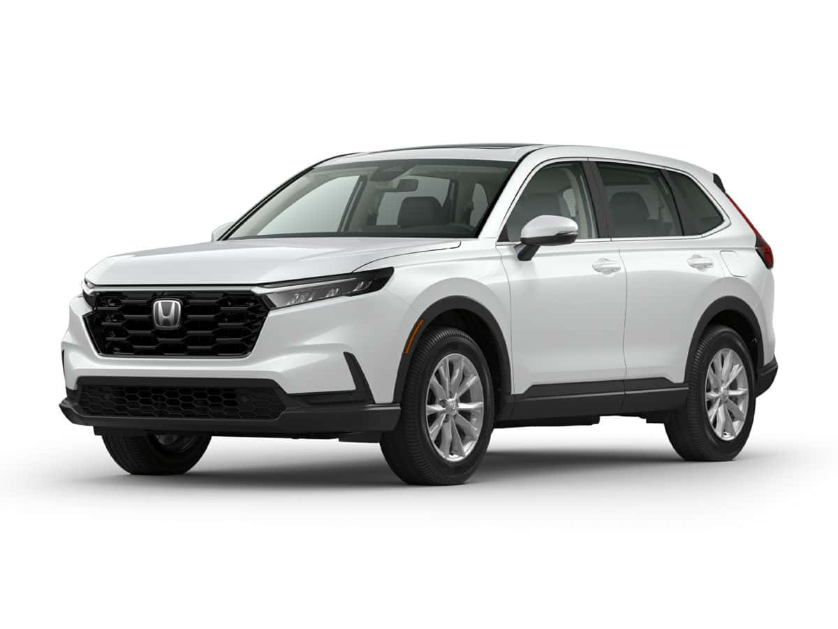 Honda Cr-v 桌布 壁紙 — 一輛時尚的白色本田SUV在攝影棚燈光下展示，線條簡潔，設計現代，背景為純白色。