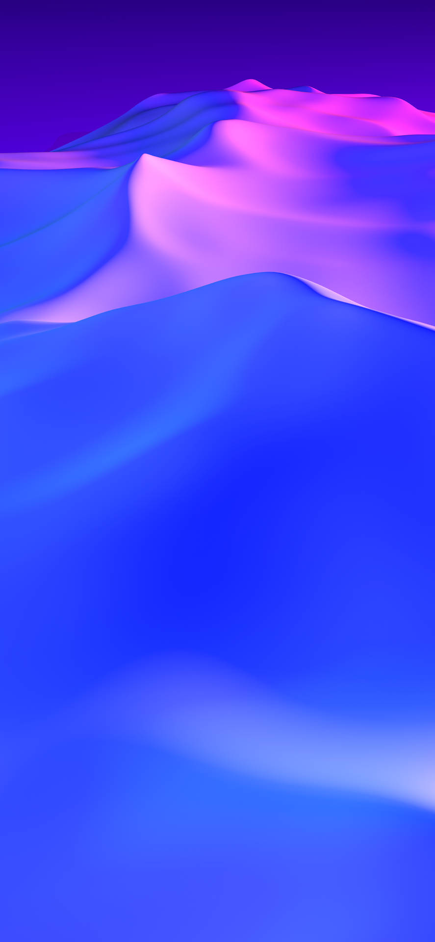 流動的藍色和紫色布料波浪的抽象數位藝術。 — iPhone X 壁紙