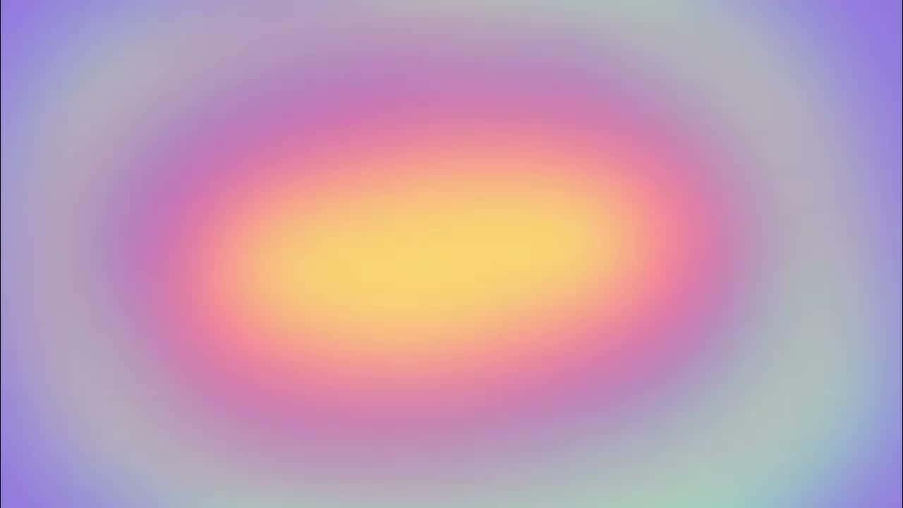  壁紙 — 柔和的粉彩色漸變從溫暖的黃色中心向外擴散到薰衣草和薄荷綠色調。