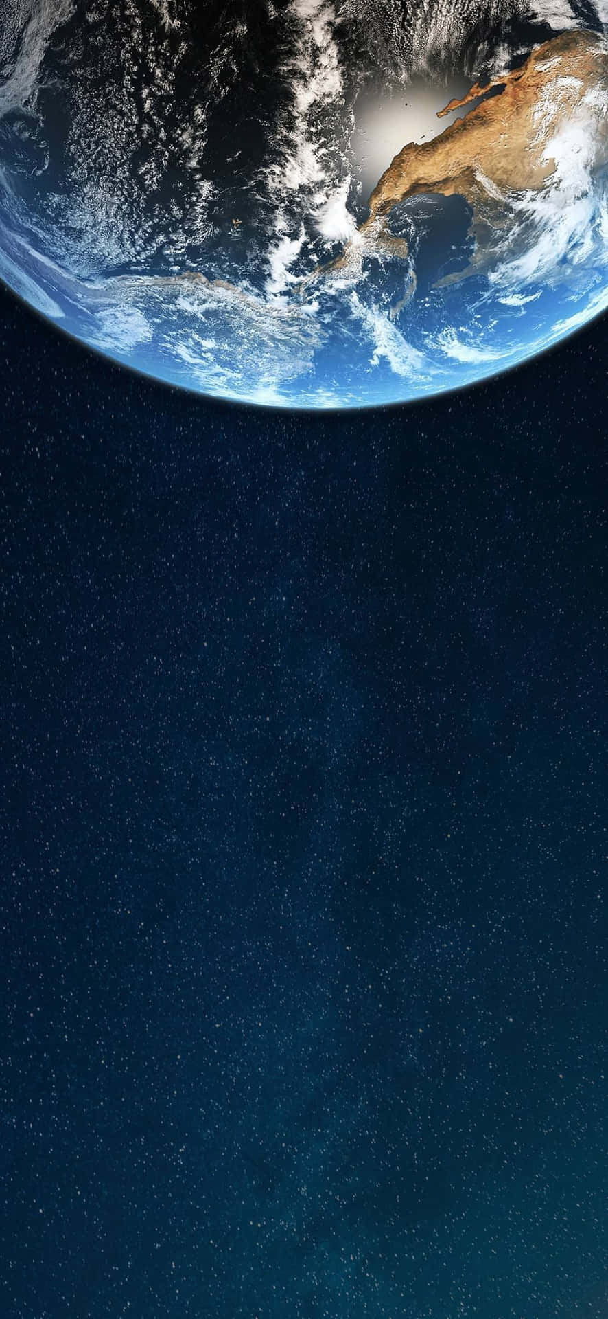從太空看到的地球，背景有星星 — iPhone 13 Pro 壁紙