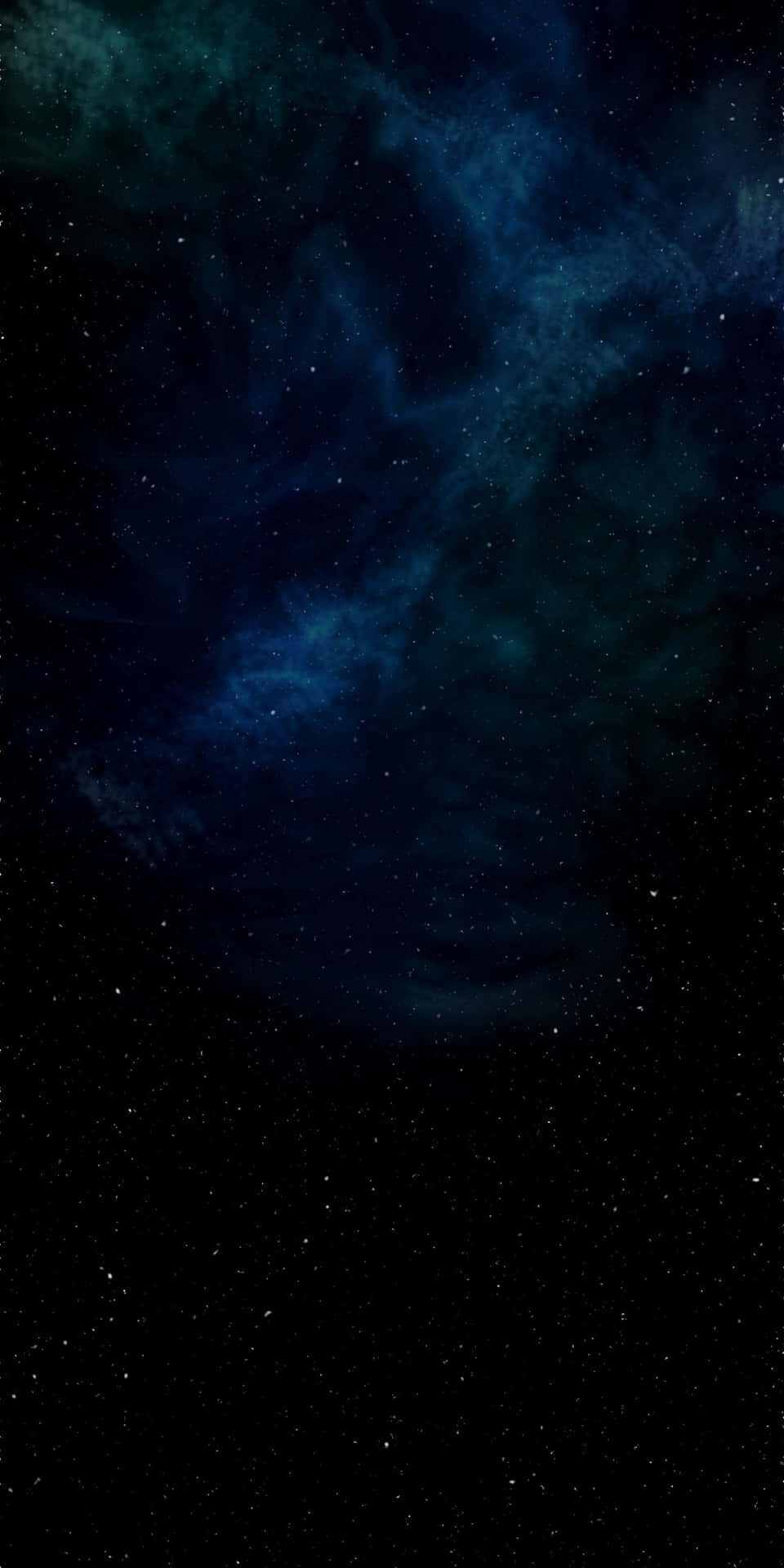  壁紙 — 廣闊的宇宙場景，深藍色星雲在黑暗虛空下的星場中旋轉。