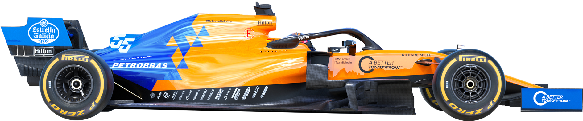 橙色和藍色一級方程式賽車，帶有贊助商標誌和35號。 — F1 壁紙