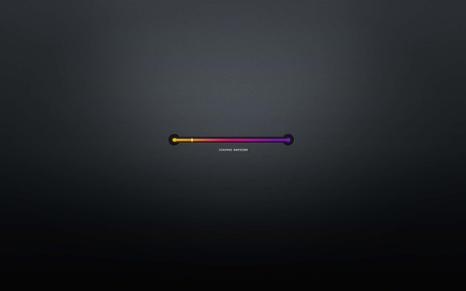 在深色背景上帶有文字 loading awesome 的彩色載入條。 — 1080P 壁紙