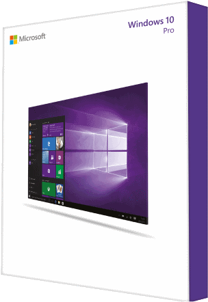 Windows 10 Pro 軟體盒，帶紫色視窗標誌 — Windows 11 壁紙