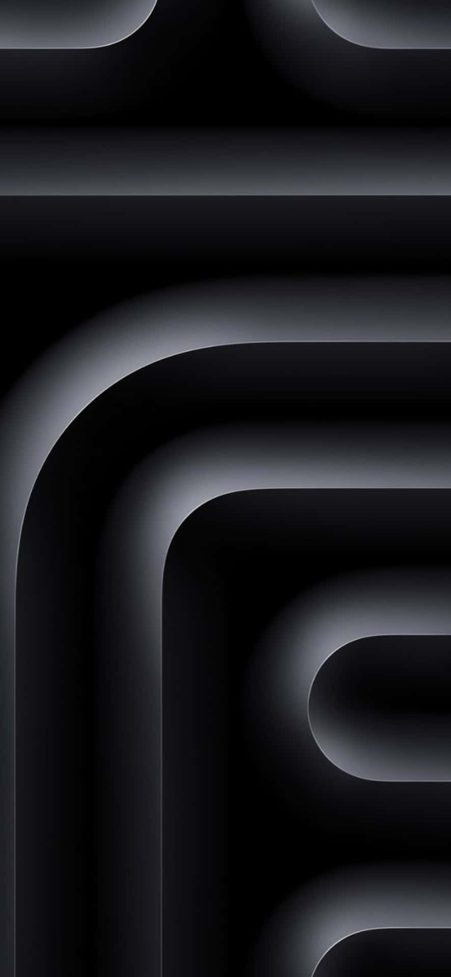  壁紙 — 抽象黑色和灰色曲線營造出時尚現代的隧道效果，帶有柔和發光亮點。
