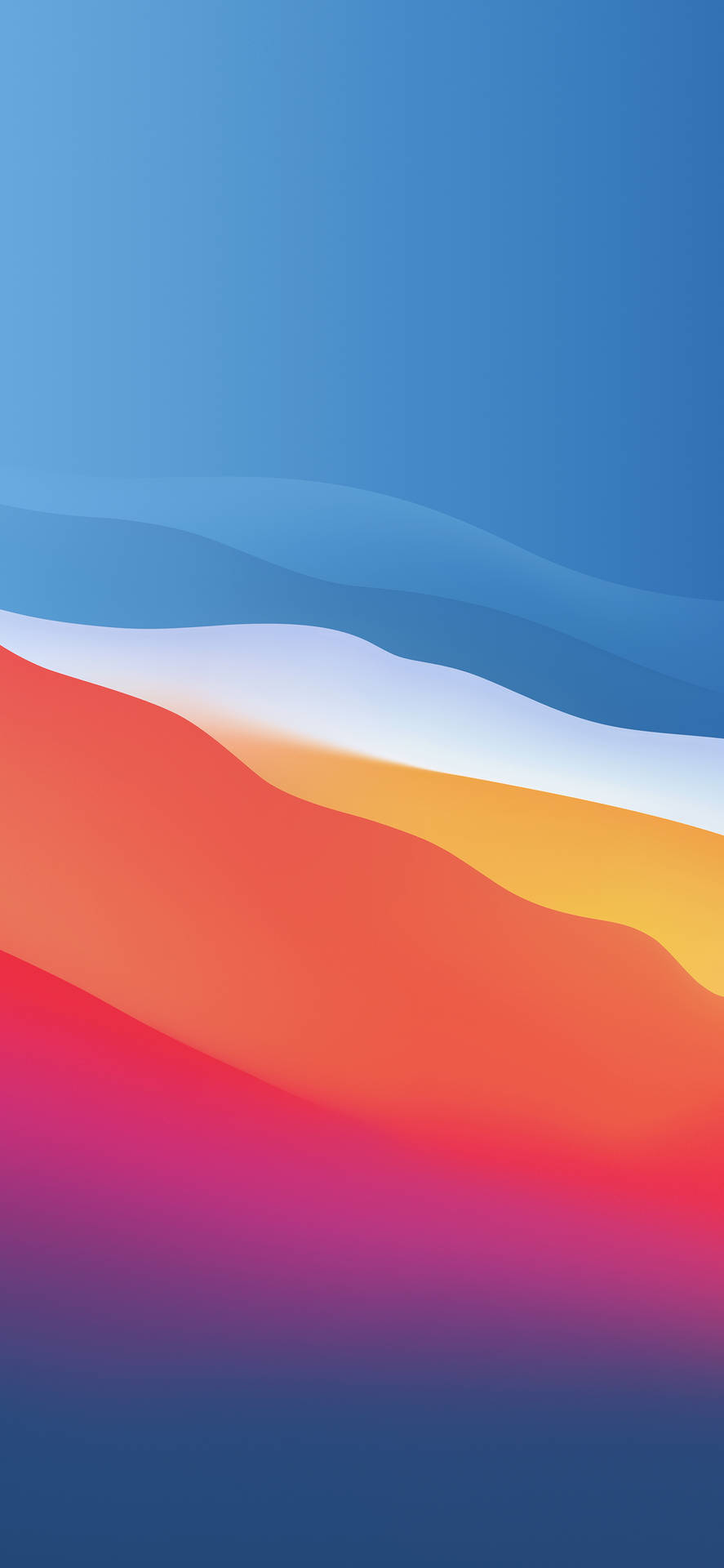 色彩繽紛的抽象數位波浪漸變桌布，過渡平滑。 — iOS 15 壁紙