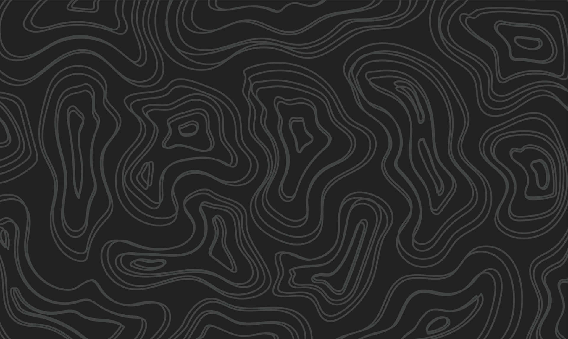  壁紙 — 淺灰色抽象地形圖線條在深炭灰色背景上，營造出極簡的輪廓圖案。